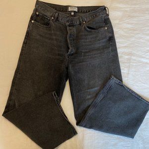 AGOLDE Mid Rise Cropped Wide Leg Jeans - 30